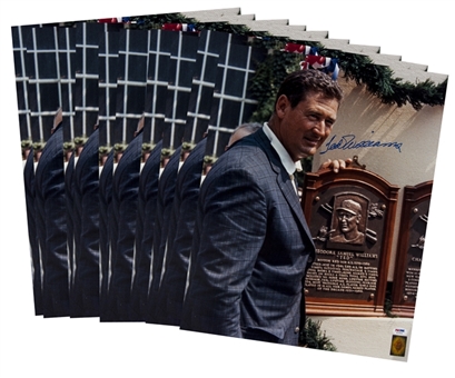 Lot of (10) Ted Williams Signed 16x20 Photos At Hall Of Fame (PSA/DNA)
